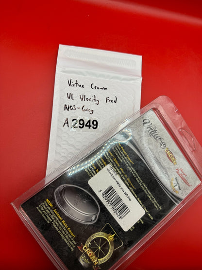 Virtue Crown VL Vlocity  Feed NOS - Grey - used paintball hopper feed crown / feed lid - grey/black