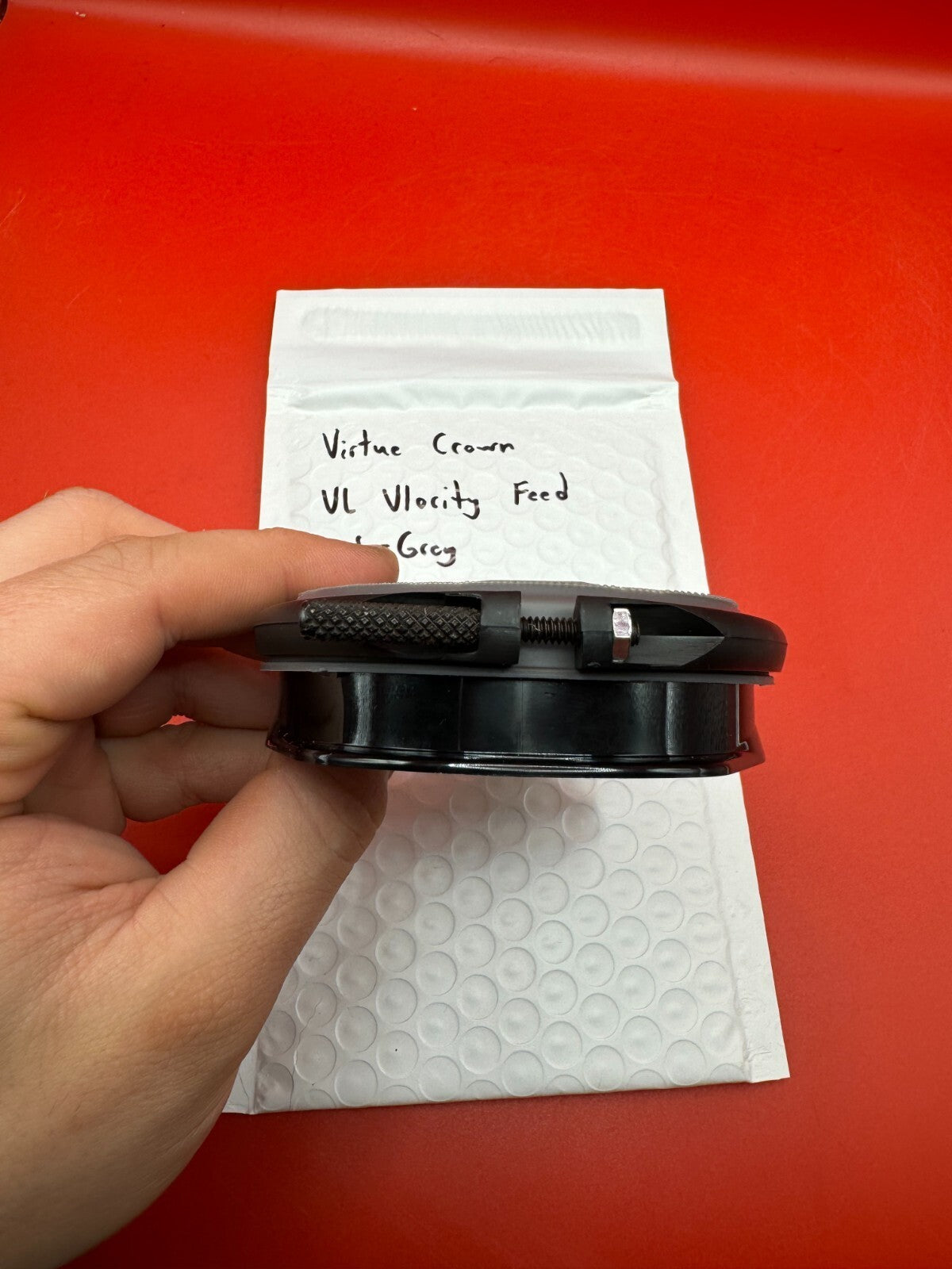 Virtue Crown VL Vlocity  Feed NOS - Grey - used paintball hopper feed crown / feed lid - grey/black