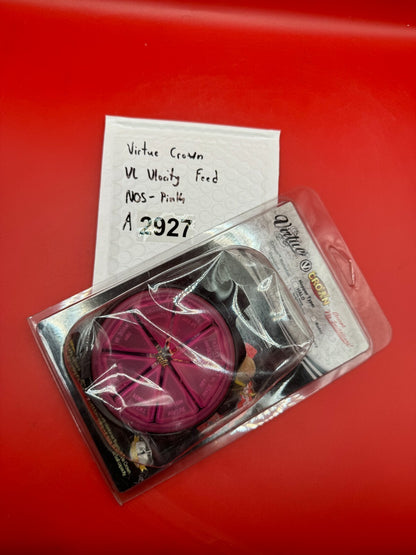 Virtue Crown VL Vlocity Feed NOS - Pink - used paintball hopper feed crown / feedneck cover - pink/black