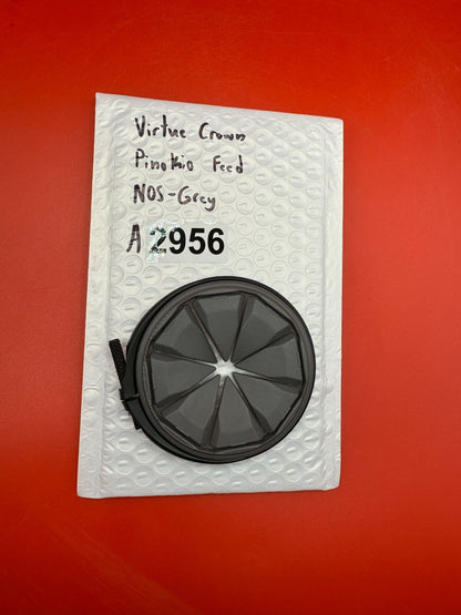 Virtue Crown Pinokio Feed NOS - Grey - used paintball hopper feed lid / crown elastomer - grey
