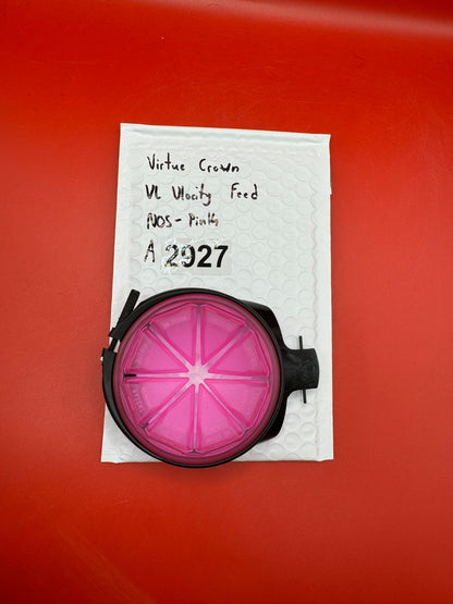 Virtue Crown VL Vlocity Feed NOS - Pink - used paintball hopper feed crown / feedneck cover - pink/black