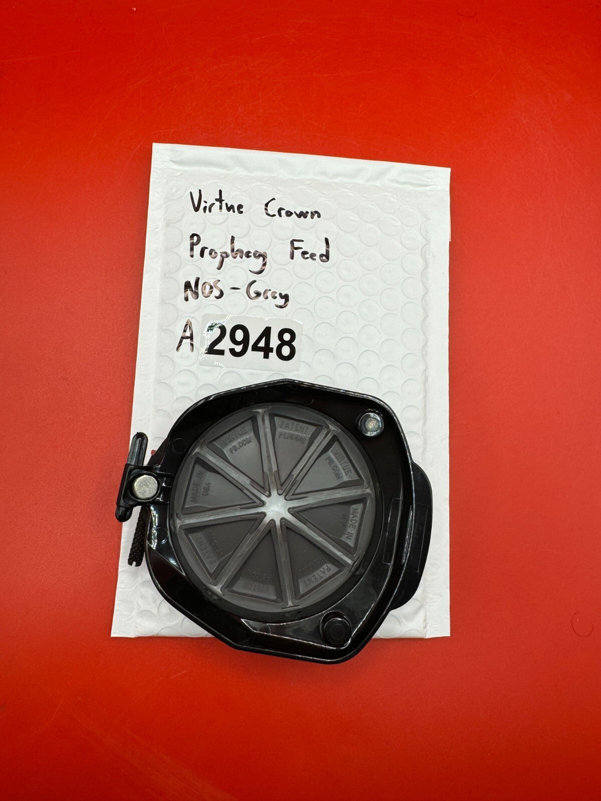 Virtue Crown Prophecy Feed NOS - Grey - used paintball hopper feed cover - grey