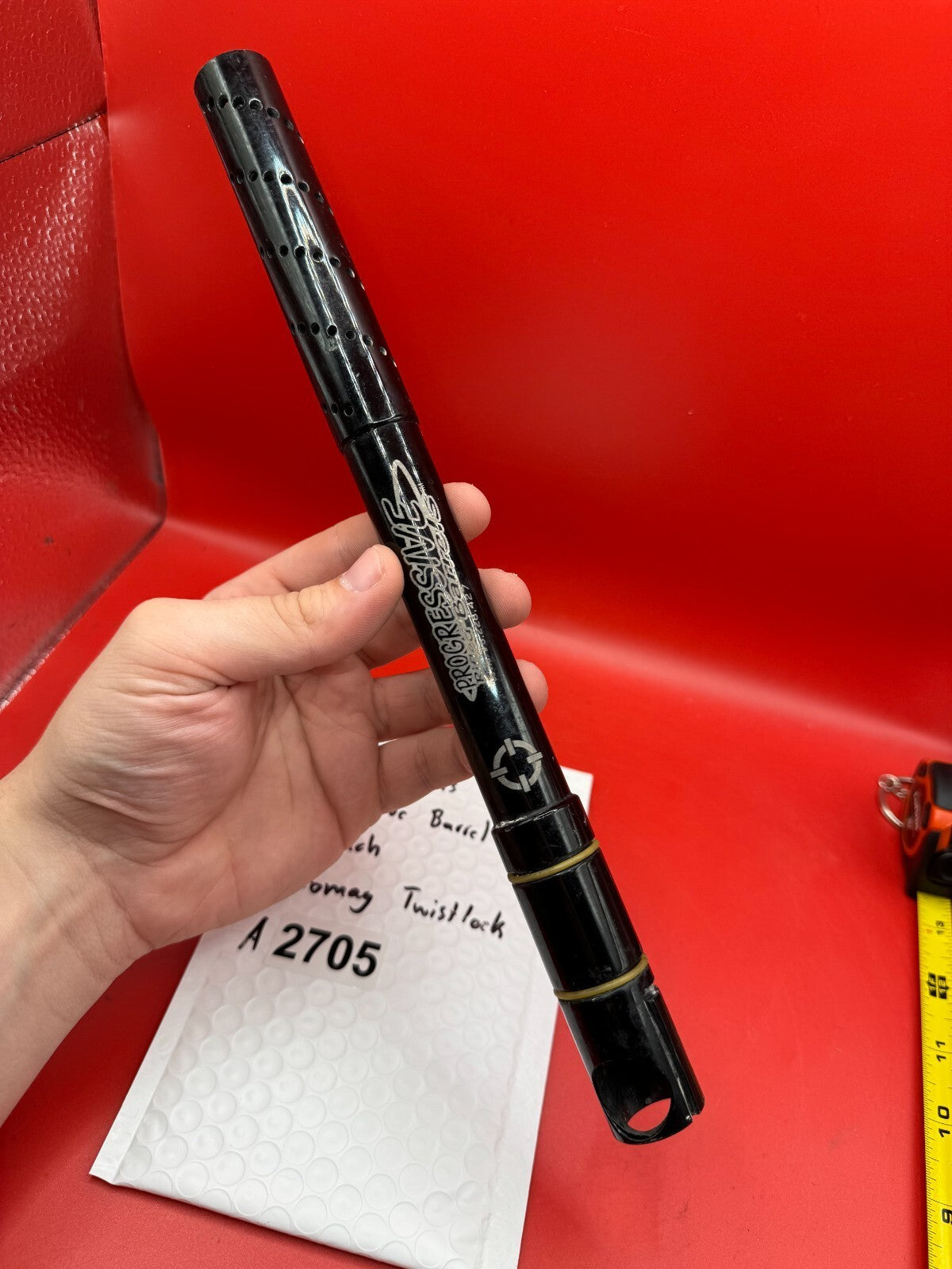 Smart Parts Progressive Paintball Barrel 12 inch Automag Twistlock - used paintball barrel - black