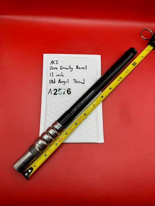 ACI Zero Gravity Paintball Barrel 12 inch Old Angel Thread - used paintball barrel - black/silver