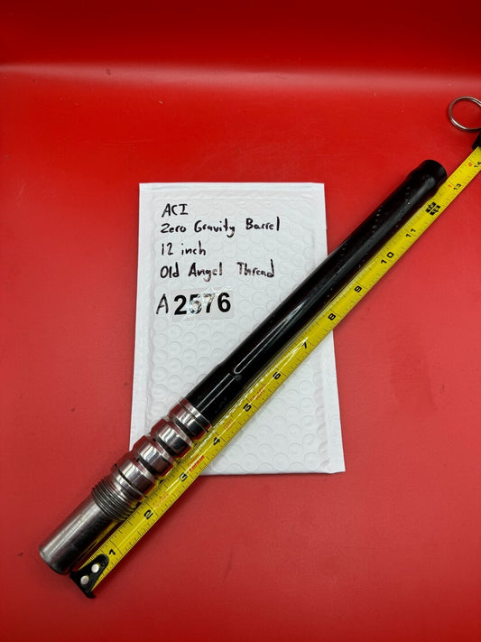 ACI Zero Gravity Paintball Barrel 12 inch Old Angel Thread - used paintball barrel - black/silver