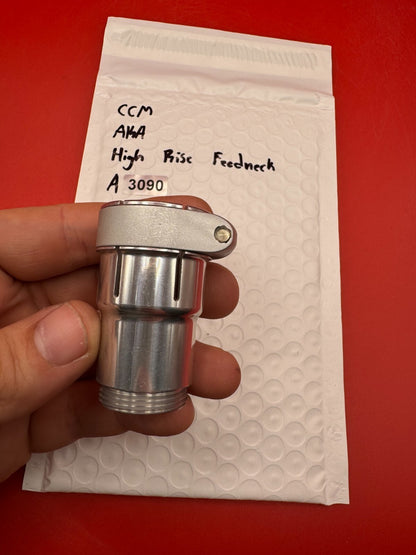 CCM AKA High Rise Feedneck - used paintball feedneck - silver