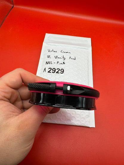 Virtue Crown VL Vlocity Feed NOS - Pink - used paintball hopper feed neck crown / loader feed gate - pink/black