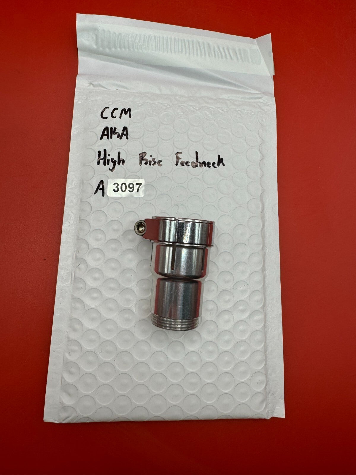 CCM AKA High Rise Feedneck - used paintball feedneck - silver