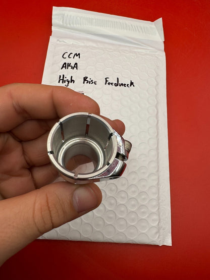 CCM AKA High Rise Feedneck - used paintball feedneck - silver