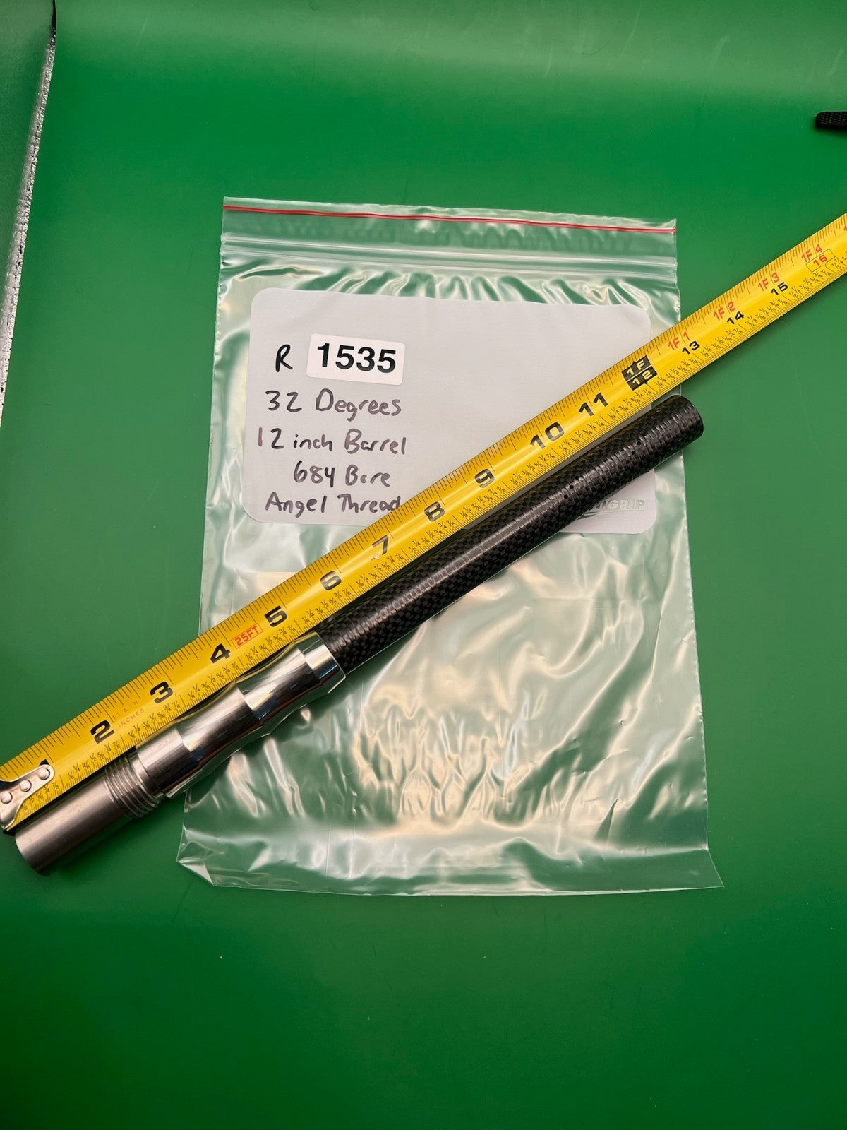 32 Degrees 12 inch Paintball Barrel 684 Bore Angel Thread