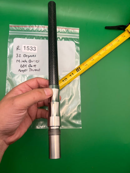 32 Degrees 14 inch Paintball Barrel 684 Bore Angel Thread