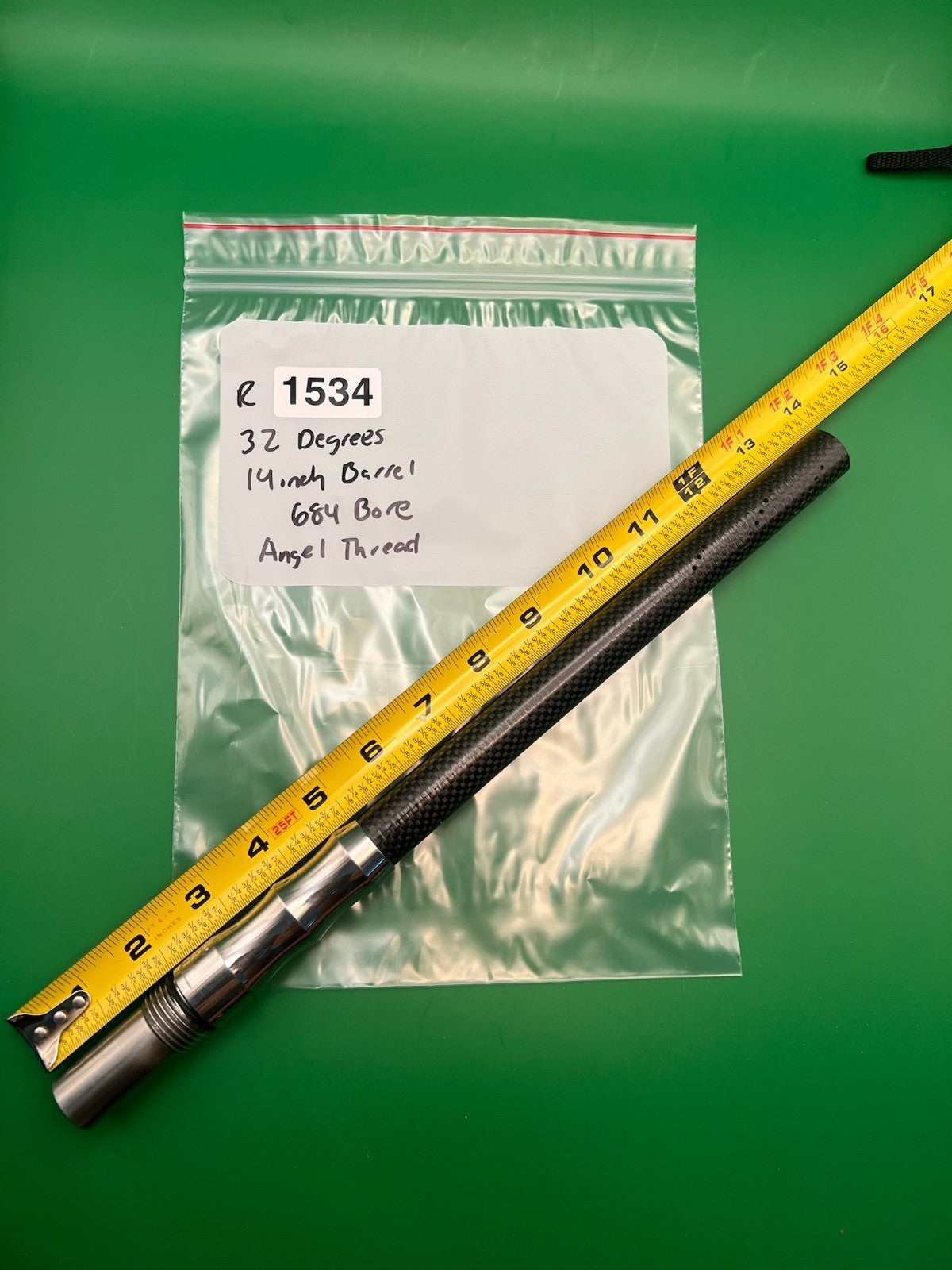 32 Degrees 14 inch Paintball Barrel 684 Bore Angel Thread