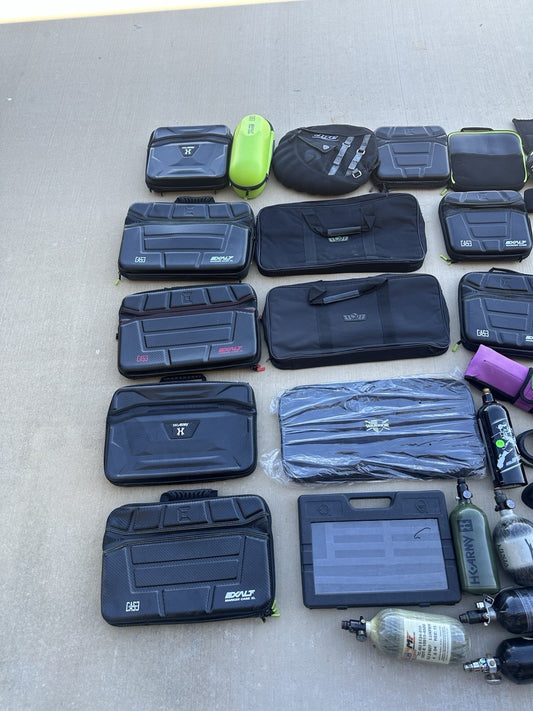 Paintball Lot - Cases, Tanks, Bags, Hoppers And More