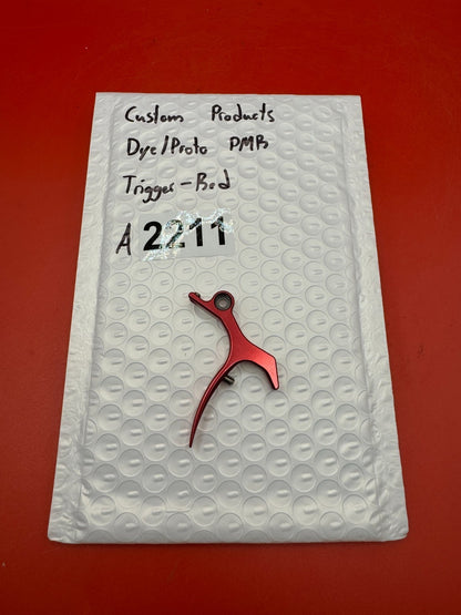Custom Products Dye/Proto PMR Trigger-Red - used paintball trigger - red anno