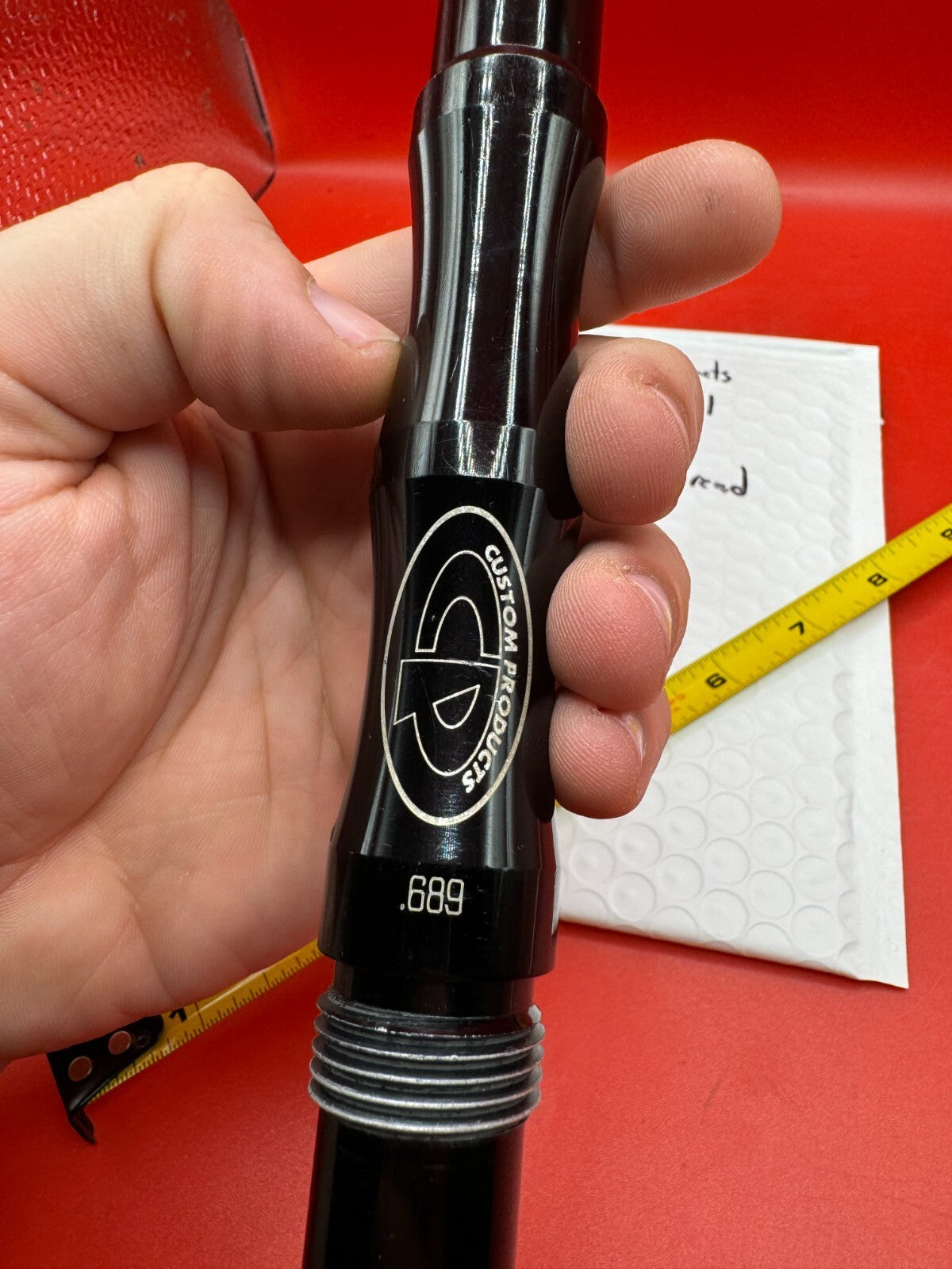 Custom Products 12 inch Paintball Barrel 689 Bore Old Angel Thread - used paintball barrel - black