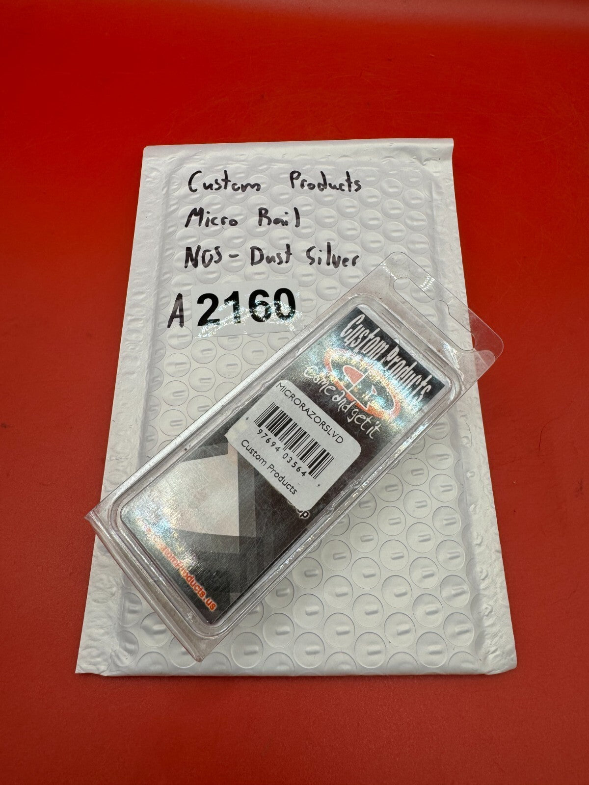 Custom Products Micro Rail NOS-Dust Silver - used paintball trigger bail - dust silver