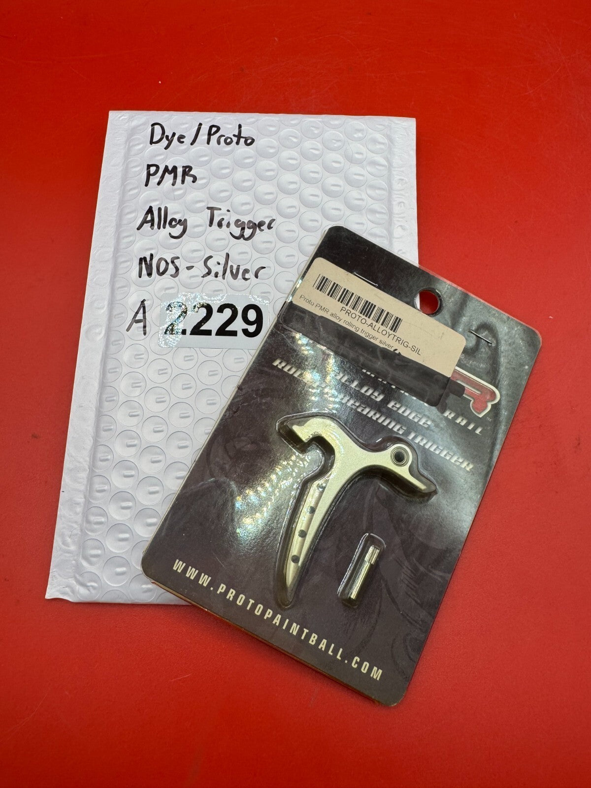 Dye/Proto PMR Alloy Trigger NOS-Silver - used paintball trigger - silver