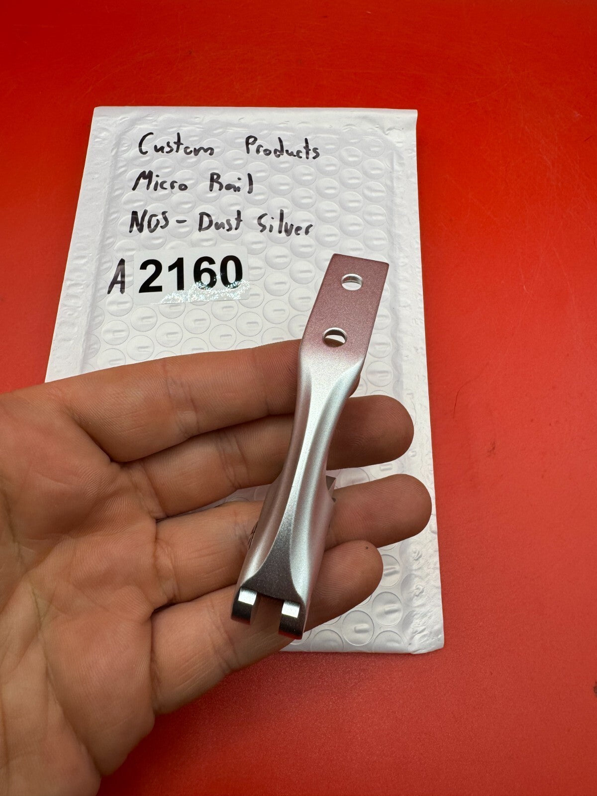 Custom Products Micro Rail NOS-Dust Silver - used paintball trigger bail - dust silver
