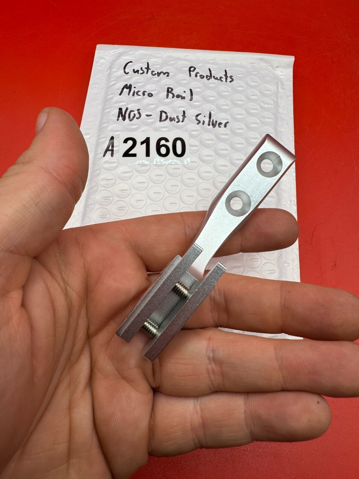 Custom Products Micro Rail NOS-Dust Silver - used paintball trigger bail - dust silver
