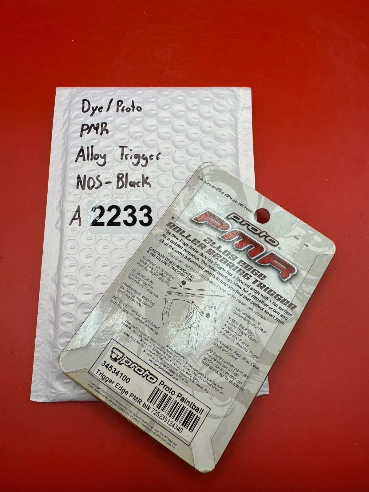 Dye/Proto PMR Alloy Trigger NOS-Black - used paintball trigger - black