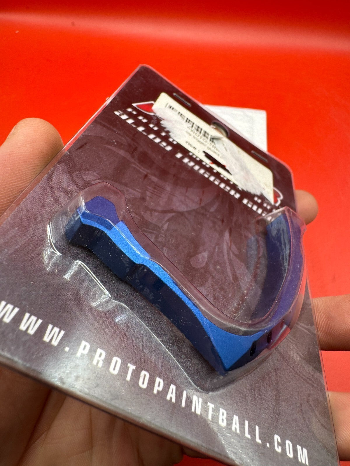 Dye/Proto PMR Alloy Trigger Guard NOS-Blue - used paintball trigger guard - blue anno