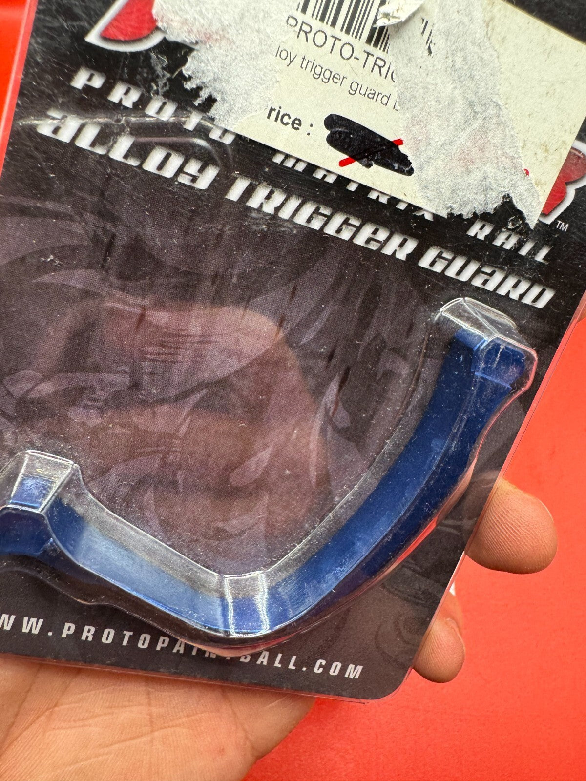 Dye/Proto PMR Alloy Trigger Guard NOS-Blue - used paintball trigger guard - blue anno