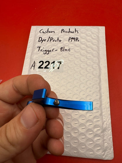 Custom Products Dye/Proto PMR Trigger-Blue - used paintball trigger - blue anno