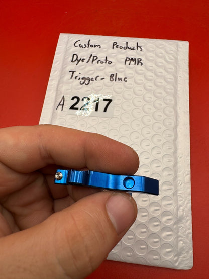 Custom Products Dye/Proto PMR Trigger-Blue - used paintball trigger - blue anno