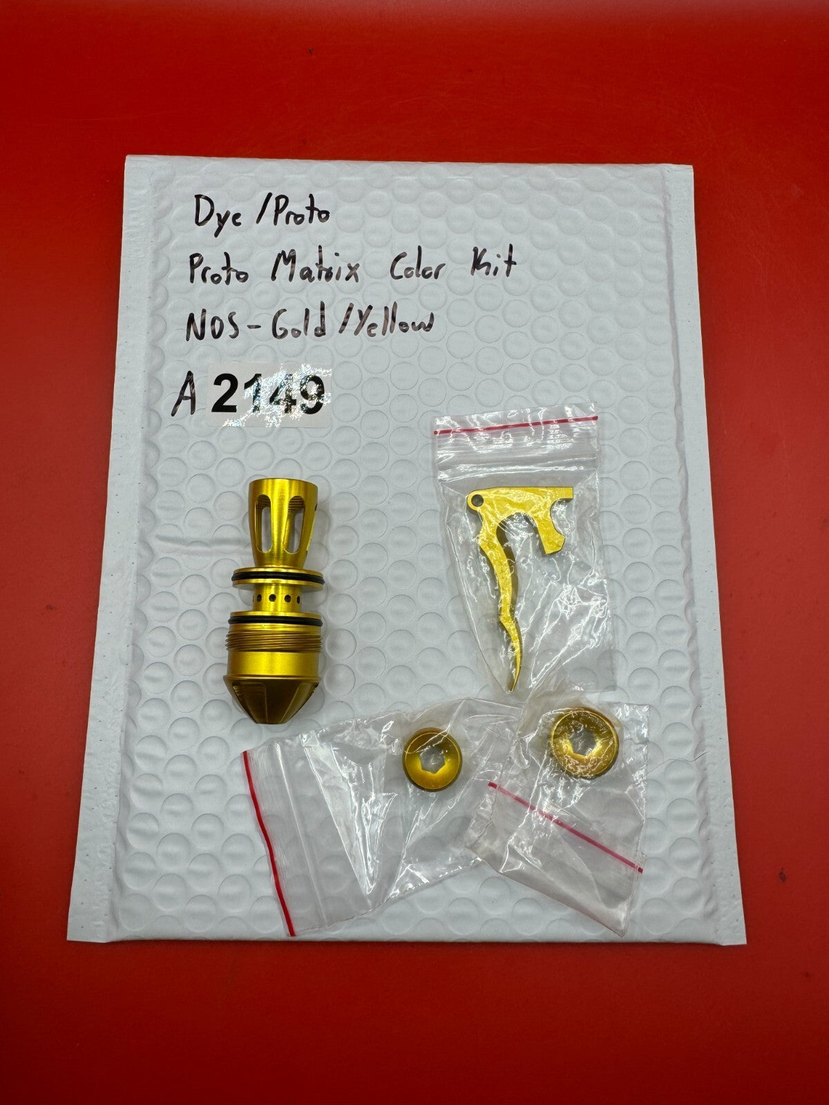 Dye/Proto Proto Matrix Color Kit NOS-Gold/Yellow - used paintball color kit / accent parts kit - gold/yellow anno