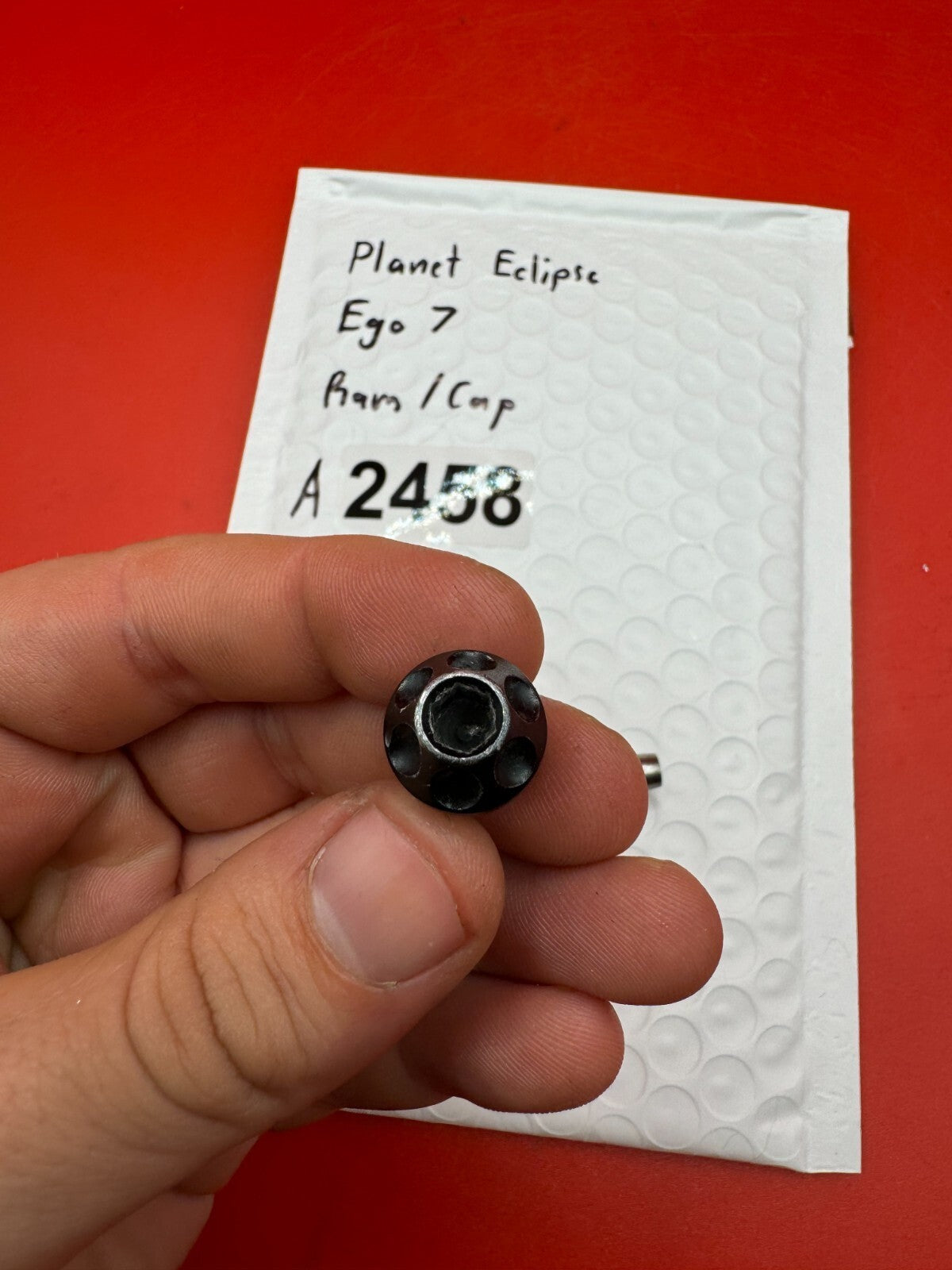 Planet Eclipse Ego 7 RAM/CAP - used paintball ram and ram cap - black/silver