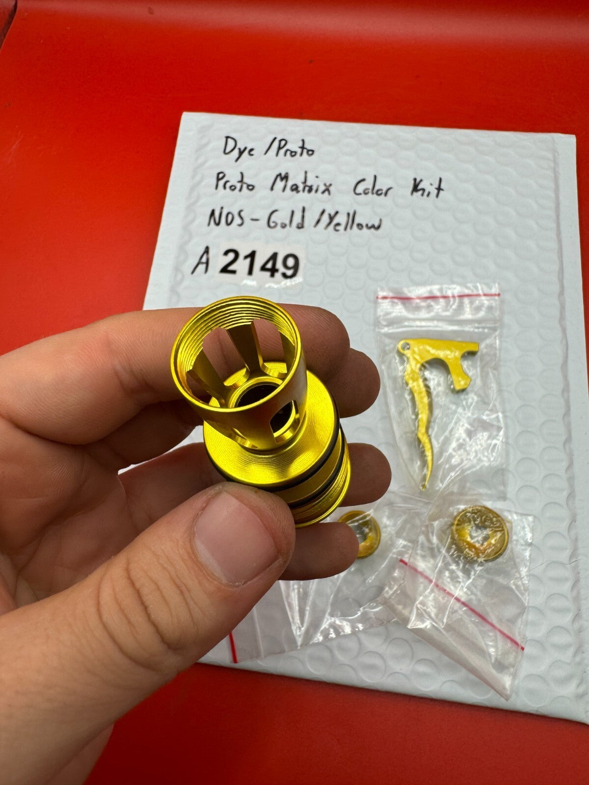 Dye/Proto Proto Matrix Color Kit NOS-Gold/Yellow - used paintball color kit / accent parts kit - gold/yellow anno