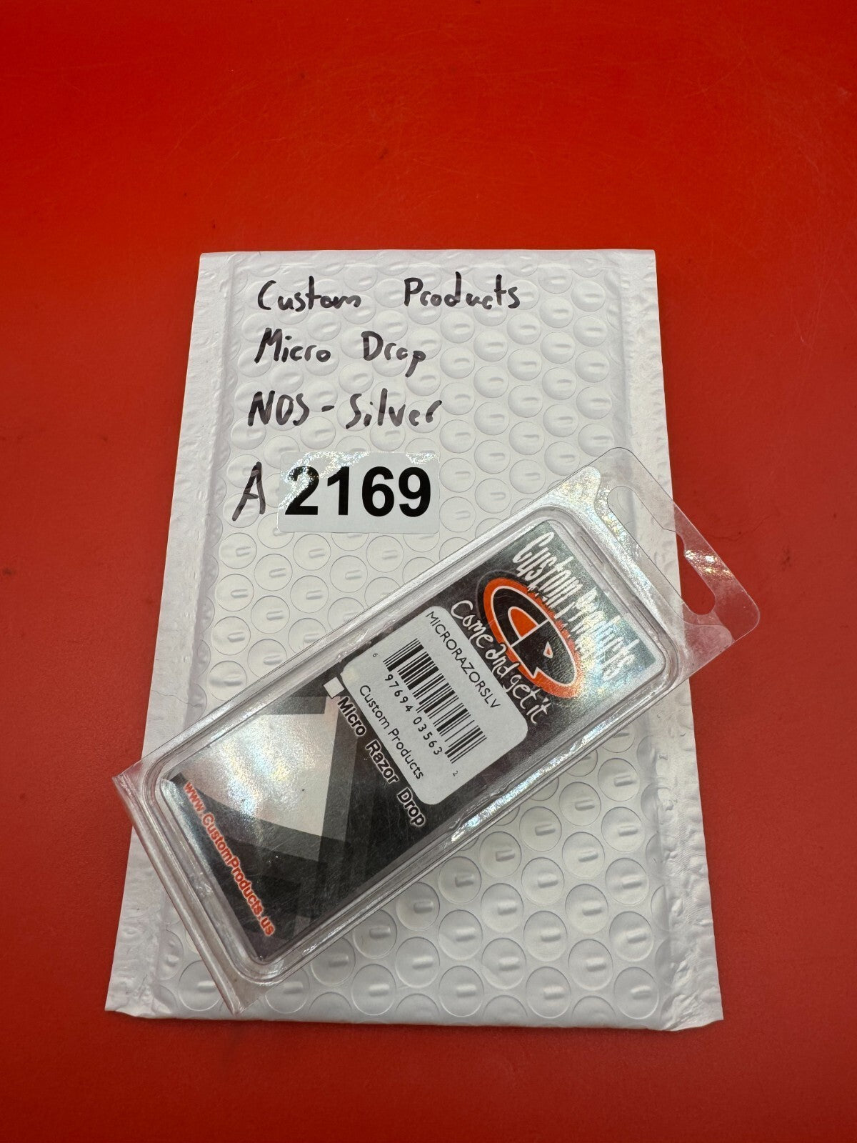 Custom Products Micro Drop NOS-Silver - used paintball drop forward / asa adapter - silver