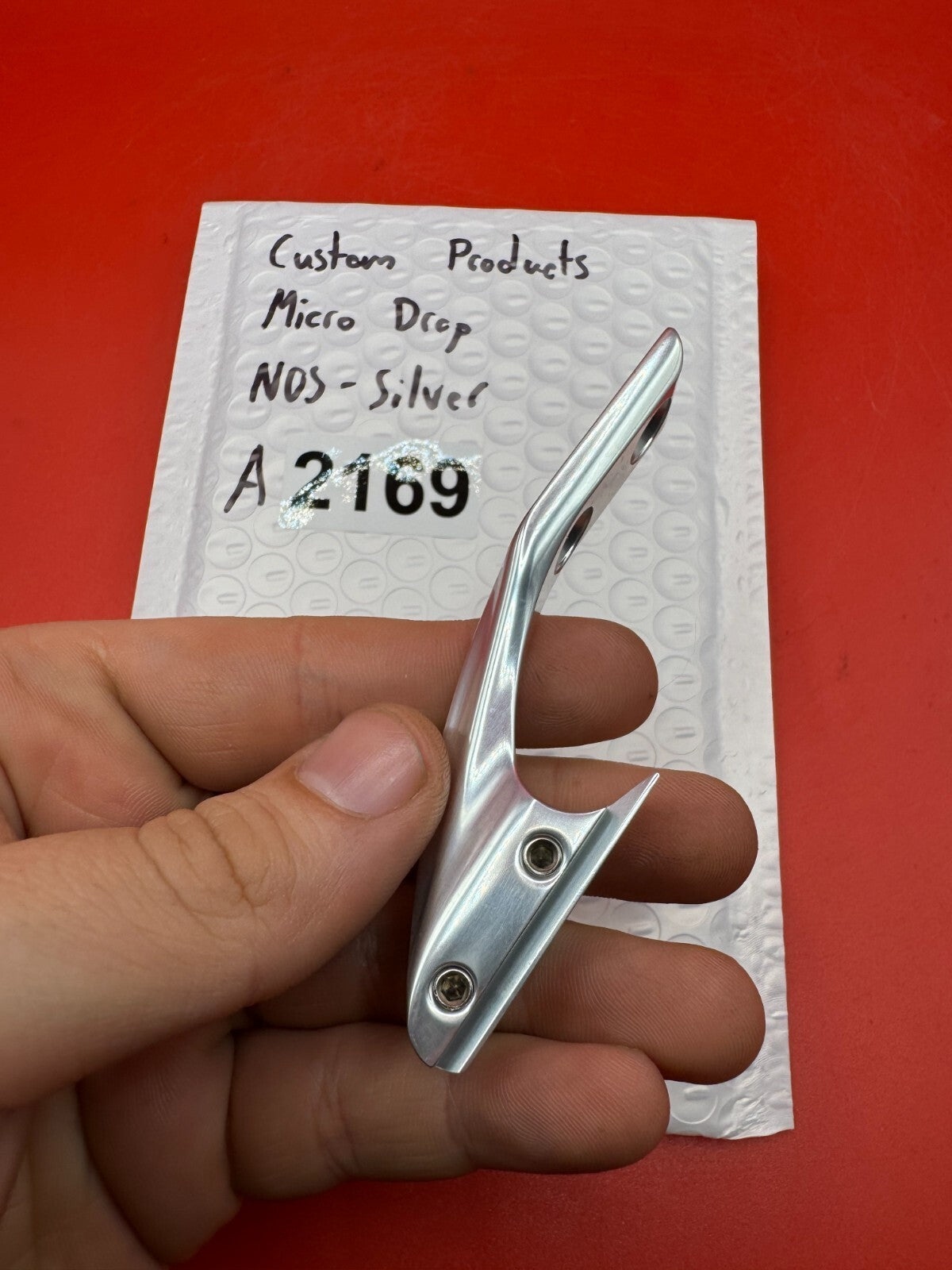Custom Products Micro Drop NOS-Silver - used paintball drop forward / asa adapter - silver