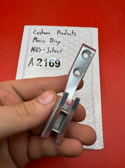 Custom Products Micro Drop NOS-Silver - used paintball drop forward / asa adapter - silver