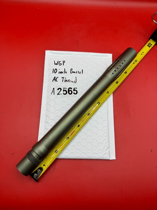 WGP 10 inch Paintball Barrel AC Thread - used paintball barrel - olive/titanium anno