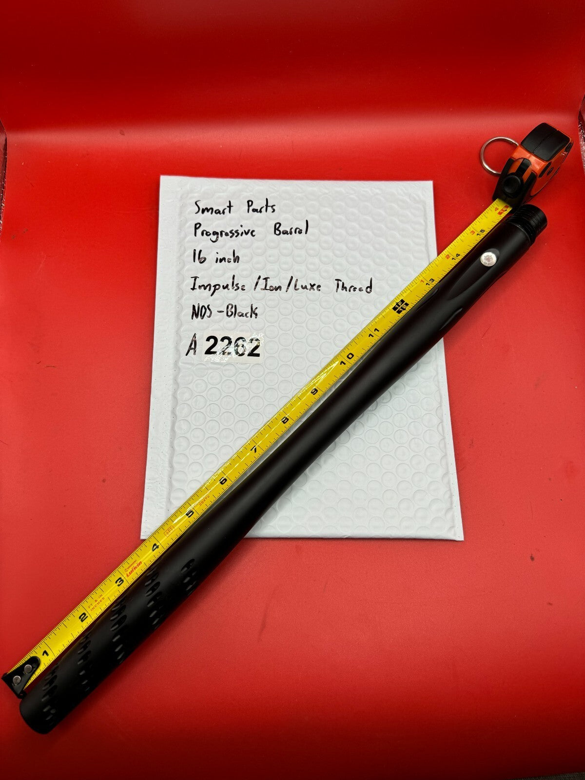 Smart Parts Progressive Barrel 16 inch Impulse/Ion/Luxe Thread NOS-Black - used paintball barrel - black