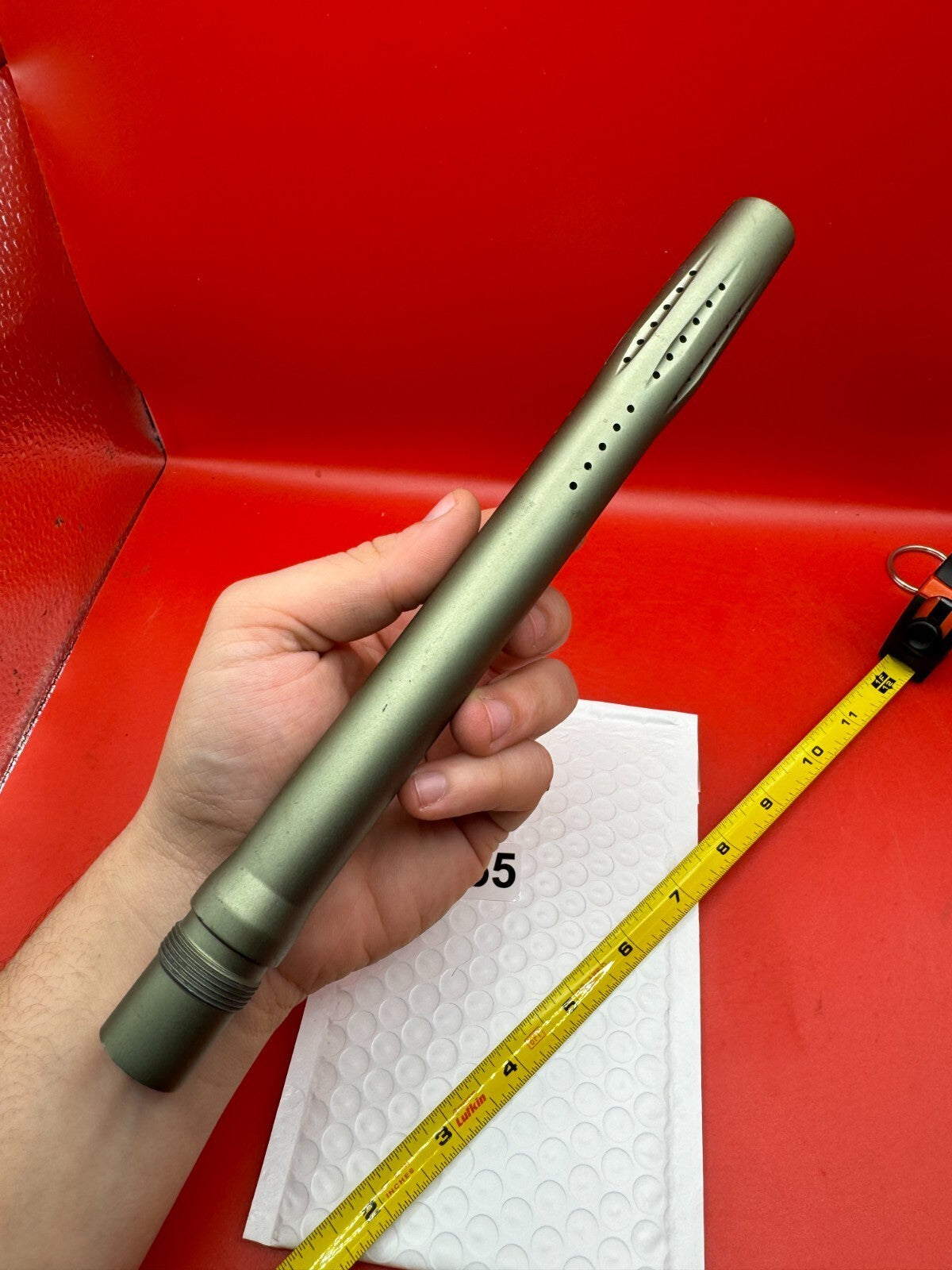 WGP 10 inch Paintball Barrel AC Thread - used paintball barrel - olive/titanium anno
