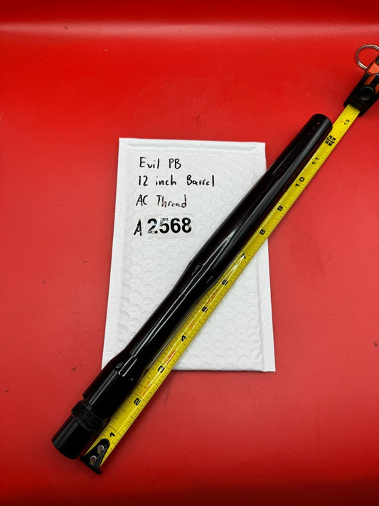 Evil PB 12 inch Paintball Barrel AC Thread - used paintball barrel - black