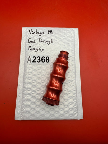 Vintage PB Gas Through Paintball Marker Front Grip - used paintball gas through foregrip - red anno