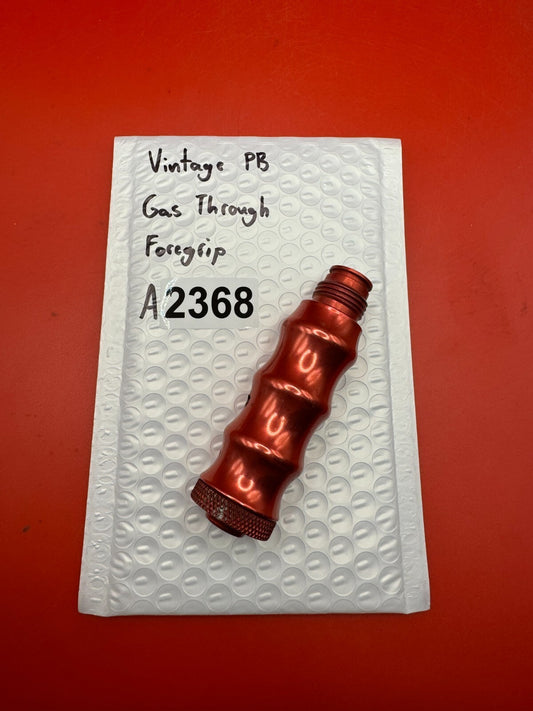 Vintage PB Gas Through Paintball Marker Front Grip - used paintball gas through foregrip - red anno