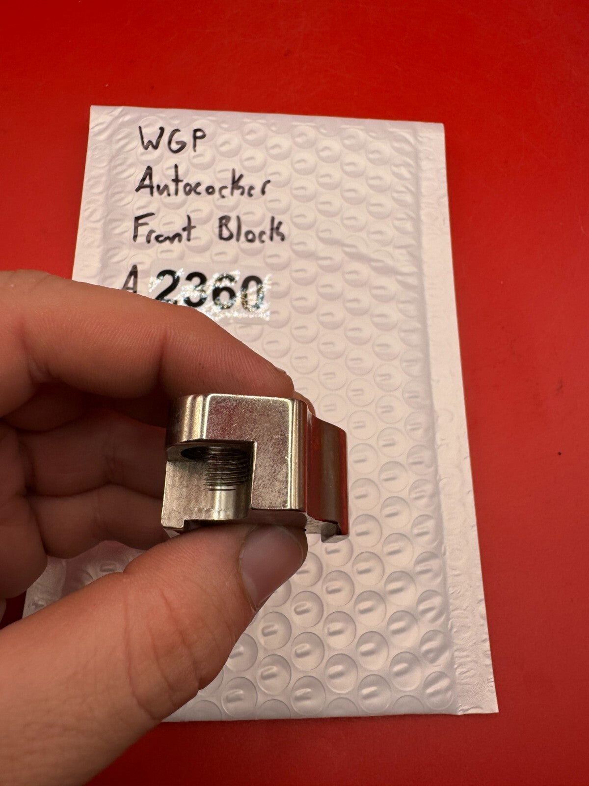 WGP Autococker Front Block - used paintball front block - silver