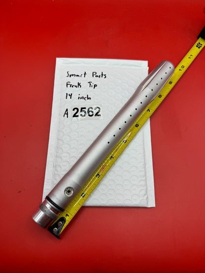 Smart Parts Freak Tip 14 inch - used paintball barrel tip - silver