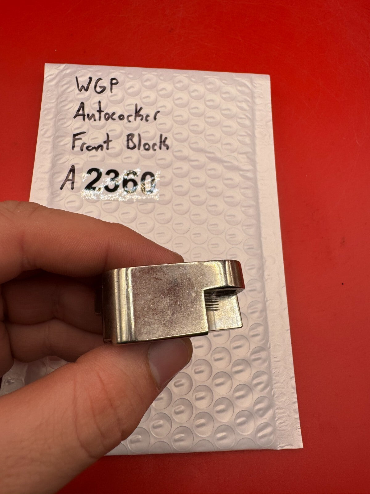 WGP Autococker Front Block - used paintball front block - silver