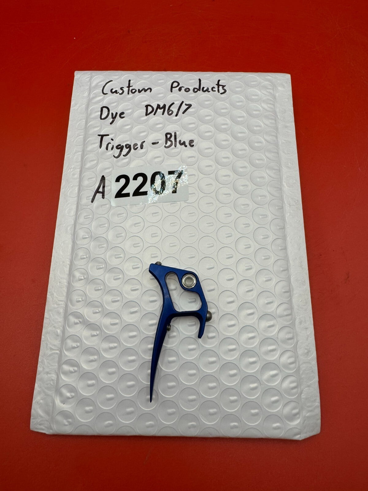 Custom Products Dye DM6/7 Trigger-Blue - used paintball trigger - blue anno