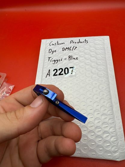 Custom Products Dye DM6/7 Trigger-Blue - used paintball trigger - blue anno