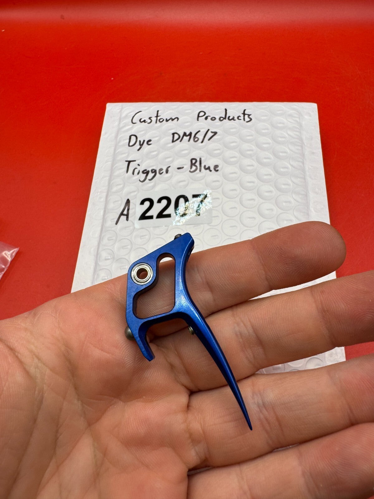 Custom Products Dye DM6/7 Trigger-Blue - used paintball trigger - blue anno
