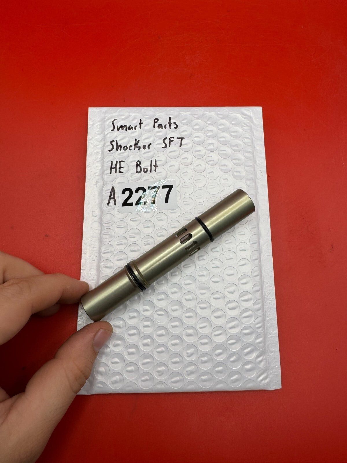 Smart Parts Shocker SFT HE Bolt - used paintball bolt - silver