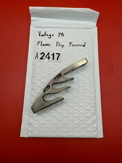Vintage PB Flame Drop Forward - used paintball drop forward - silver / raw aluminum