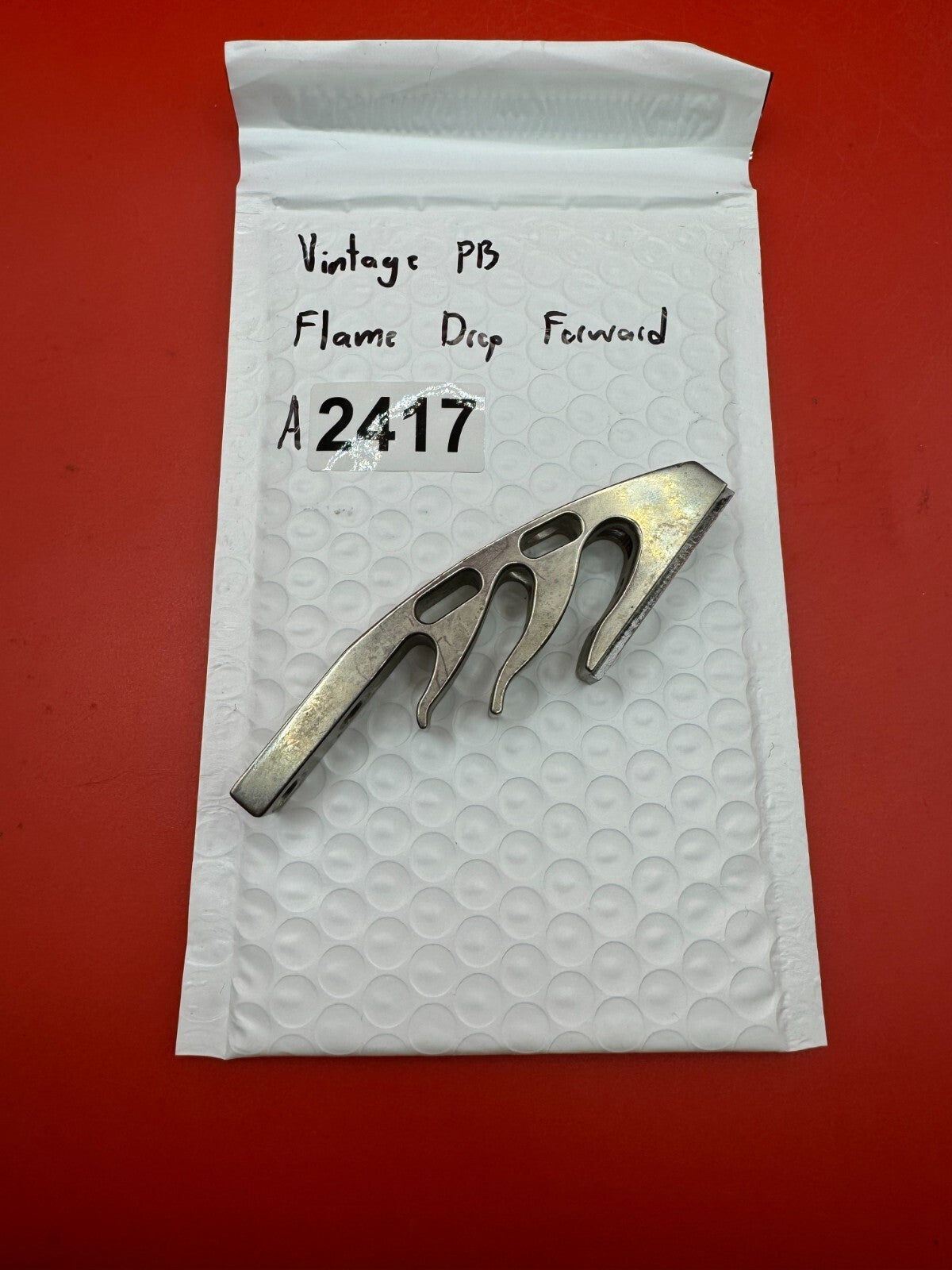 Vintage PB Flame Drop Forward - used paintball drop forward - silver / raw aluminum