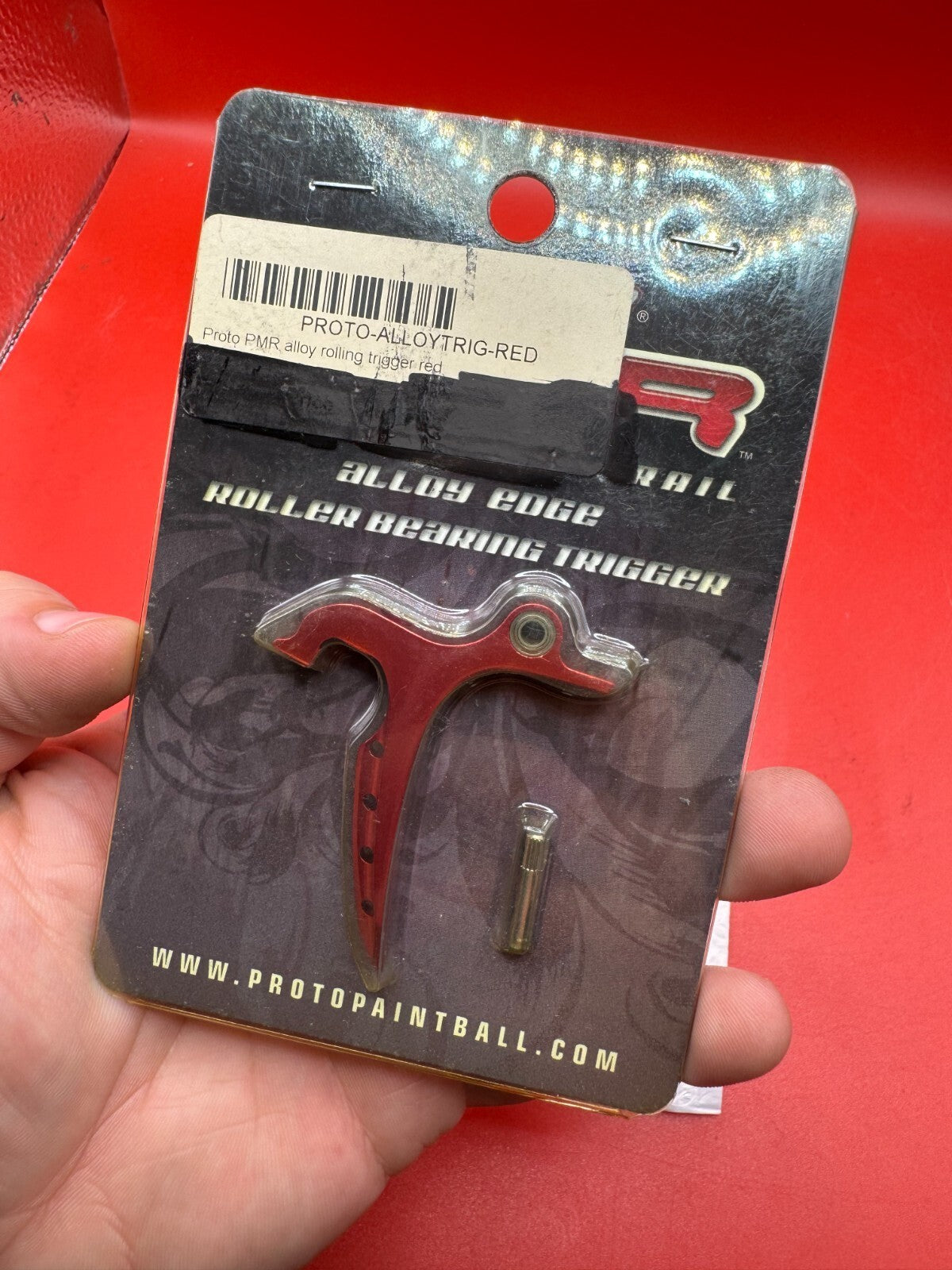Dye/Proto PMR Alloy Trigger NOS-Red - used paintball trigger - red anno